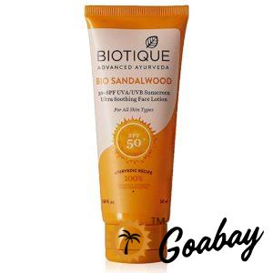 Sunscreen Lotion for face and body SPF 75 Biotique Sandal-min (1)