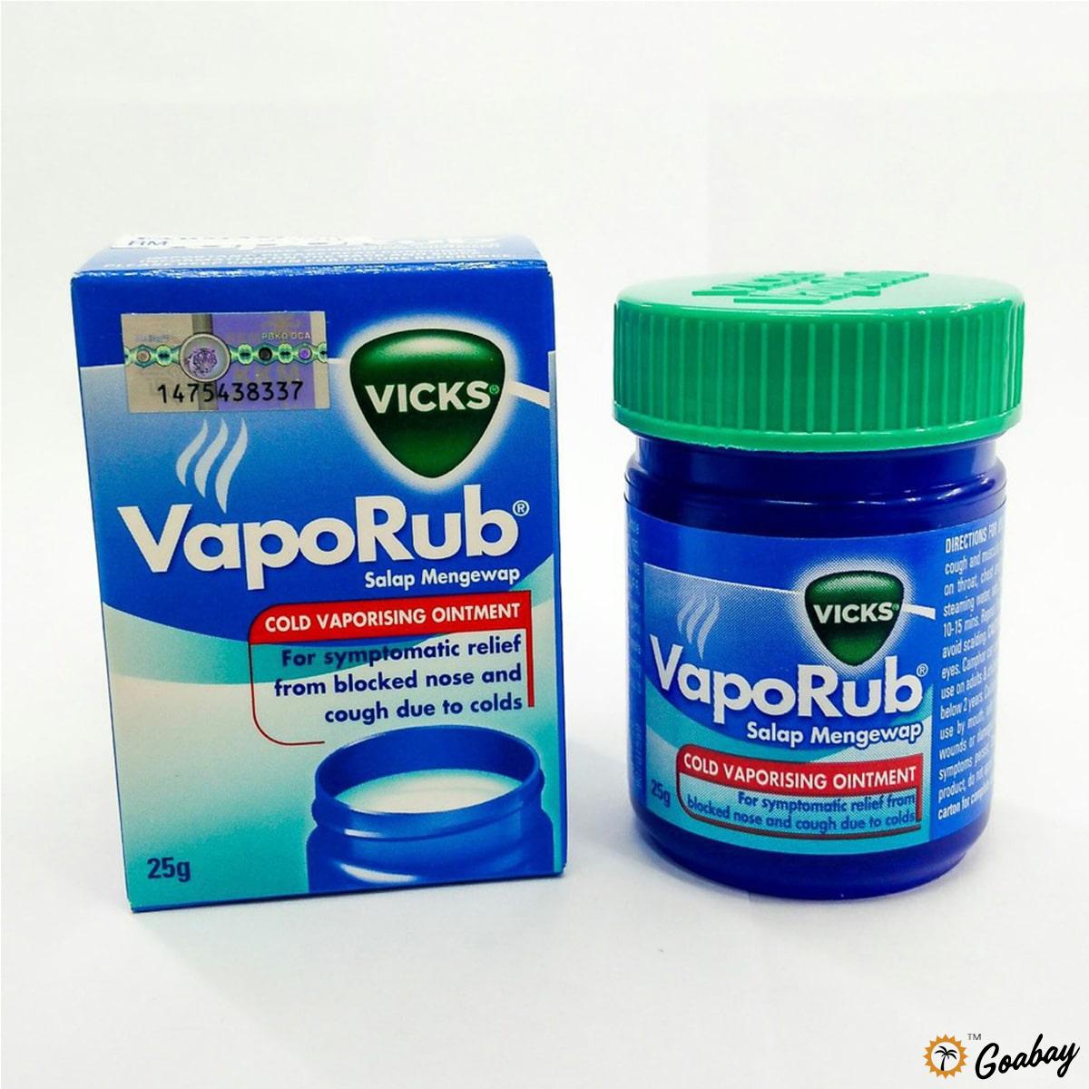 Vicks VapoRub Cold Cough Vaporize Rub Blocked Nose Headache Nasal  Congestion