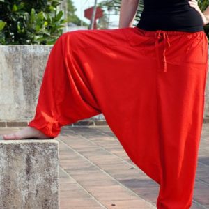 Single-color Afghani pants with a narrow belt (10 pieces, different colors)