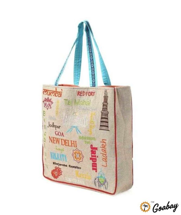 India Map Landmarks Tote Bag - Image 2