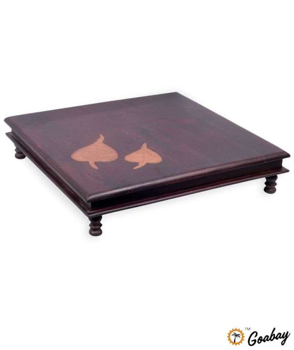 Pooja Table with Copper Peppal Leaves-21x21/18x18 - Image 2