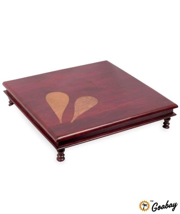 Pooja Table with Copper Peppal Leaves-21x21/18x18 - Image 4