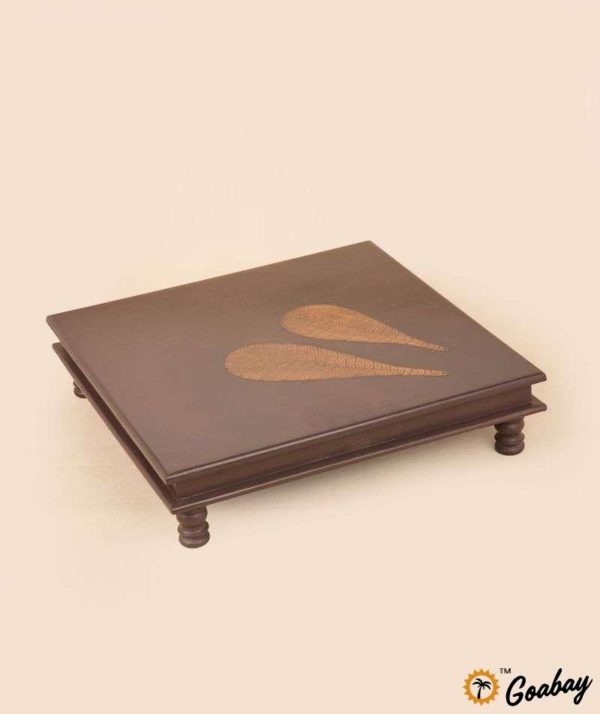 Pooja Table with Copper Peppal Leaves-21x21/18x18 - Image 5