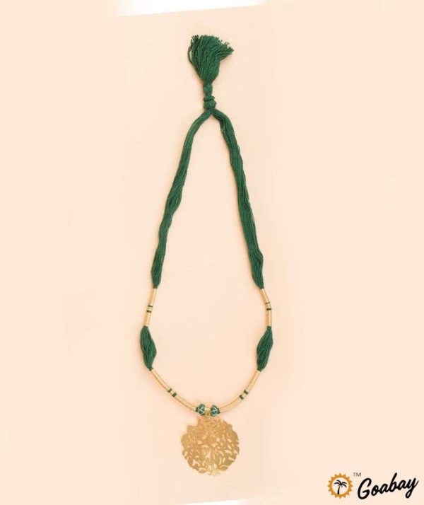 Gold Plated Silver Cutwork Dori Necklace - Image 2
