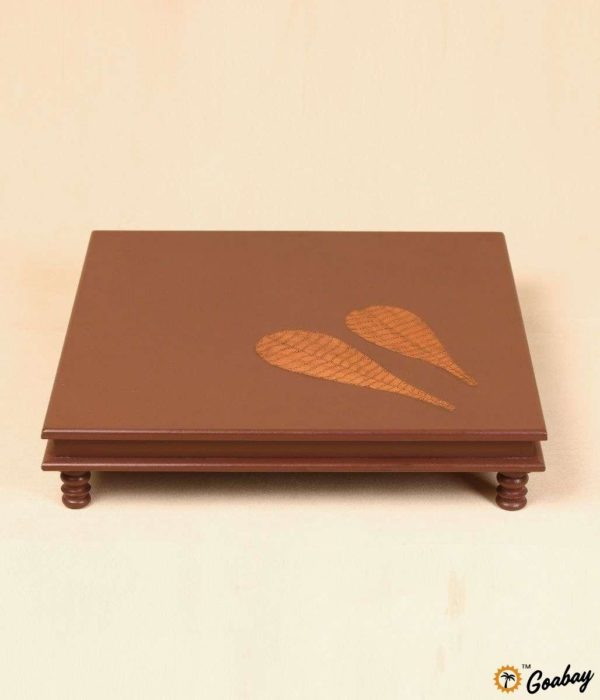 Pooja Table with Copper Peppal Leaves-21x21/18x18 - Image 3