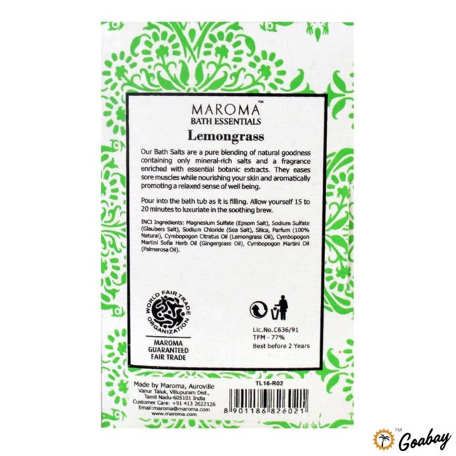 Bath Salt And Foot Soak Lemongrass 60gms Maroma 🌴 Goabay 1498