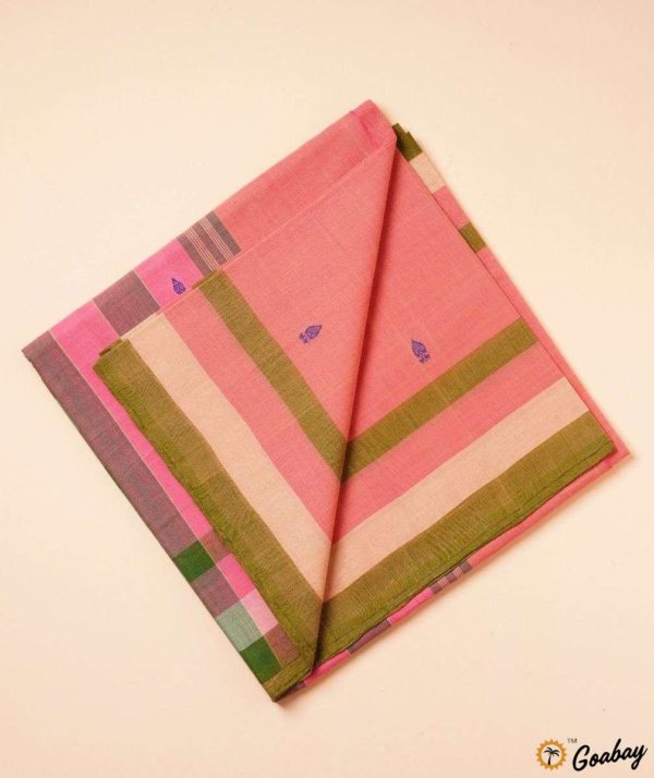 Baby Pink Aruppukottai Cotton Saree - Image 3