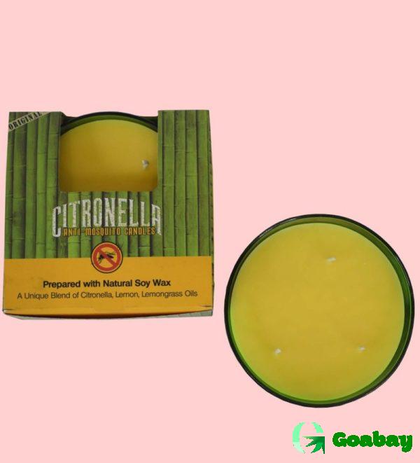 Candle in Flat Glass Jar Citronella-Anti Mosquito - Image 2