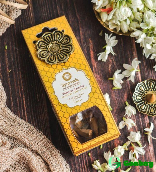 Tuberose-Jasmine Ayurveda Incense Cones - Image 2