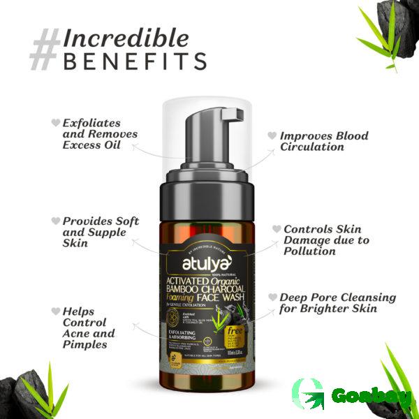 Atulya Foaming Face Wash activated bamboo charcoal - Image 2