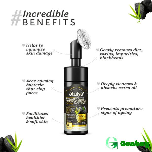 Atulya Foaming Face Wash activated bamboo charcoal - Image 2