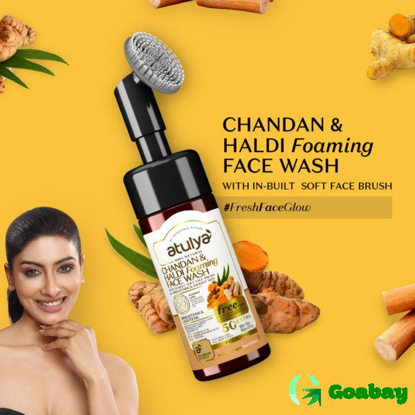 Atulya Foaming Face Wash with Brush haldi-chandan - Image 2