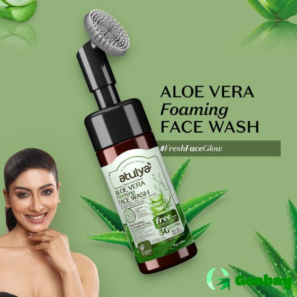 Atulya Foaming Face Wash with Brush aloe vera - Image 2