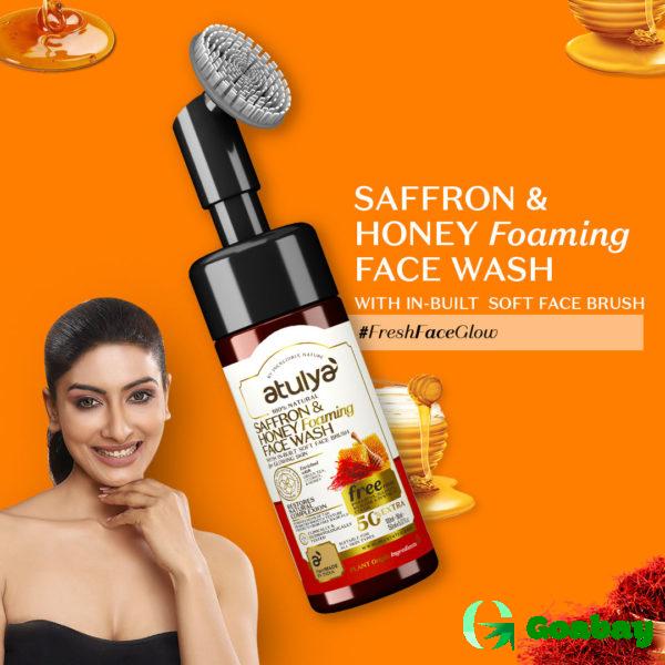 Atulya Foaming Face Wash with Brush saffron-honey - Image 2