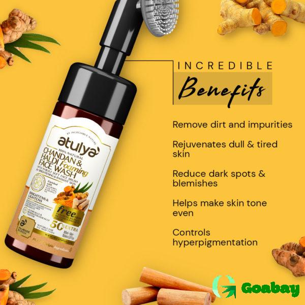 Atulya Foaming Face Wash with Brush haldi-chandan - Image 3