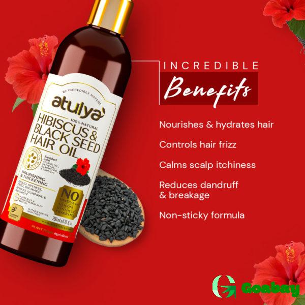 Atulya Hair Oil hibiscus-black seed - Image 3