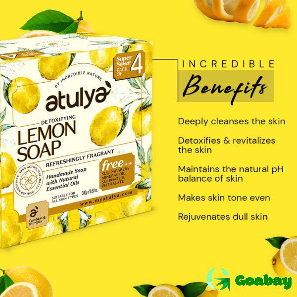 Atulya Soap lemon - 300g (pack of 4) - Image 3