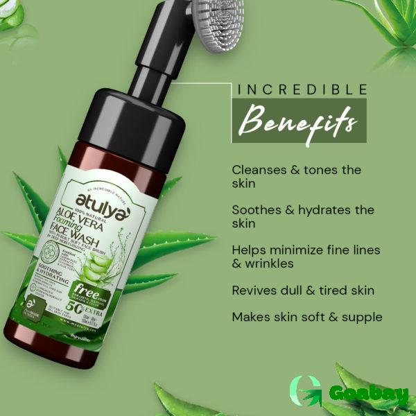 Atulya Foaming Face Wash with Brush aloe vera - Image 3