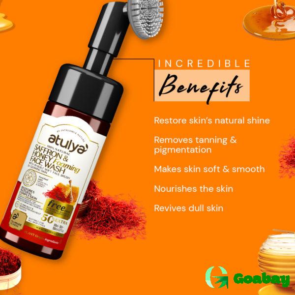 Atulya Foaming Face Wash with Brush saffron-honey - Image 3