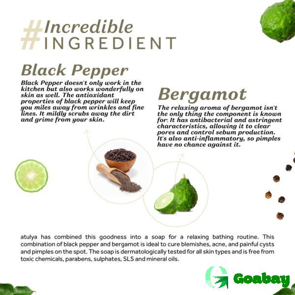 Atulya Soap black pepper-bergamot - Image 3