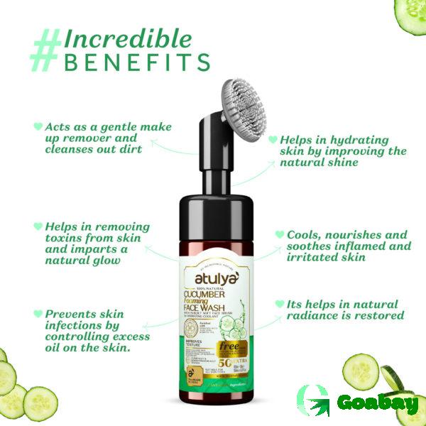 Atulya Foaming Face Wash with Brush cucumber - Image 2