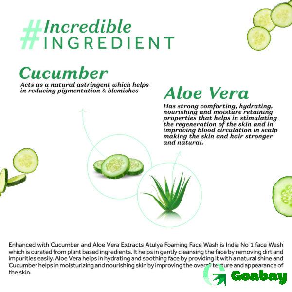 Atulya Foaming Face Wash with Brush cucumber - Image 3