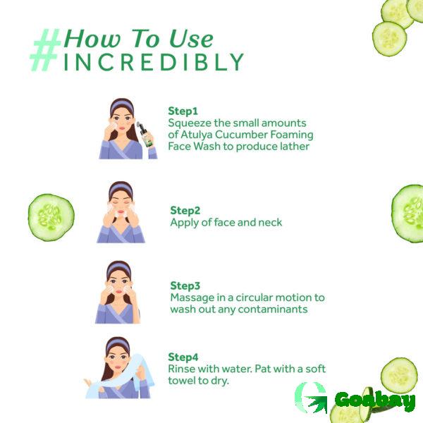 Atulya Foaming Face Wash with Brush cucumber - Image 4