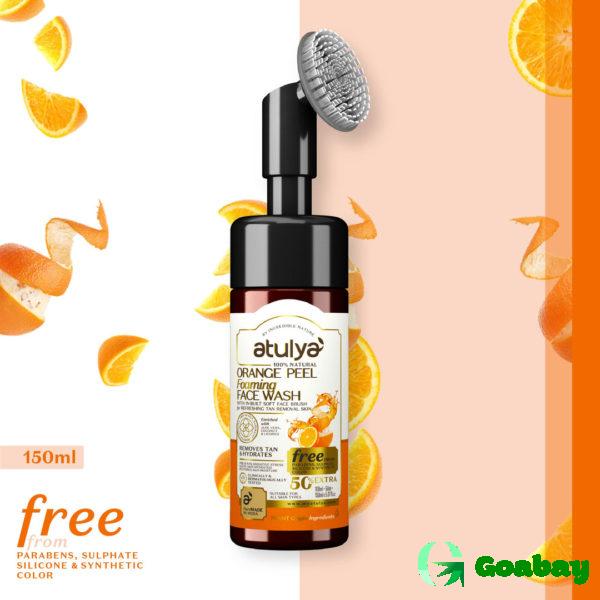 Atulya Foaming Face Wash with Brush orange peel