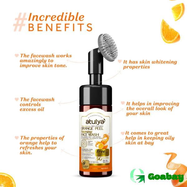 Atulya Foaming Face Wash with Brush orange peel - Image 2