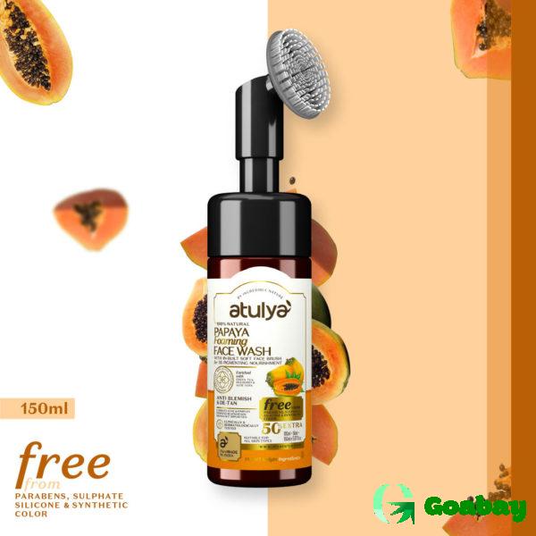 Atulya Foaming Face Wash with Brush papaya