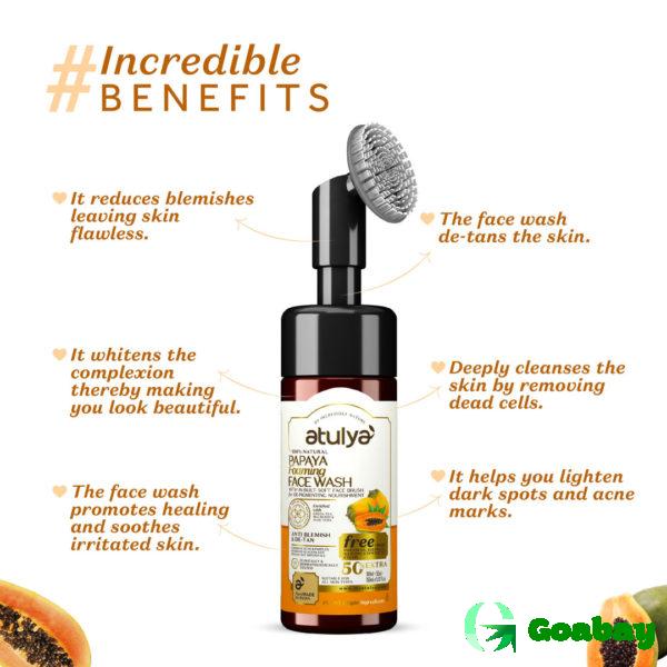 Atulya Foaming Face Wash with Brush papaya - Image 2