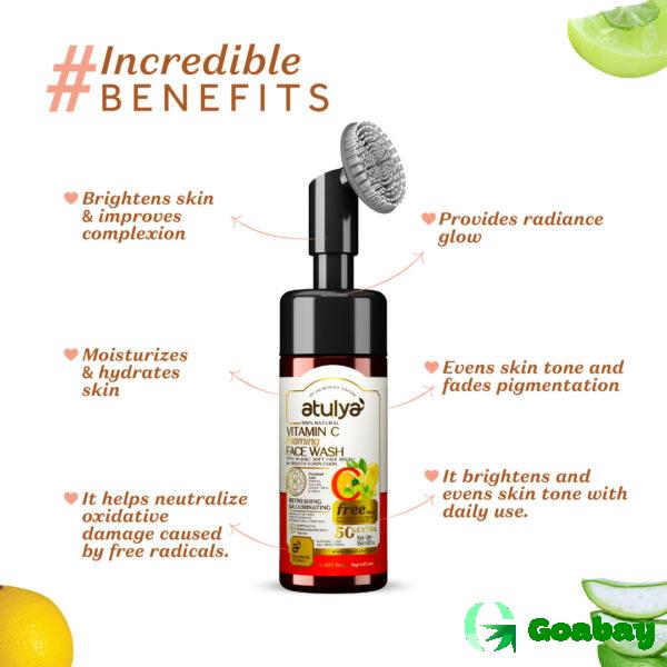 Atulya Foaming Face Wash with Brush vitamin c - Image 2