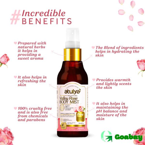 Atulya natural body spray valley rose - Image 2